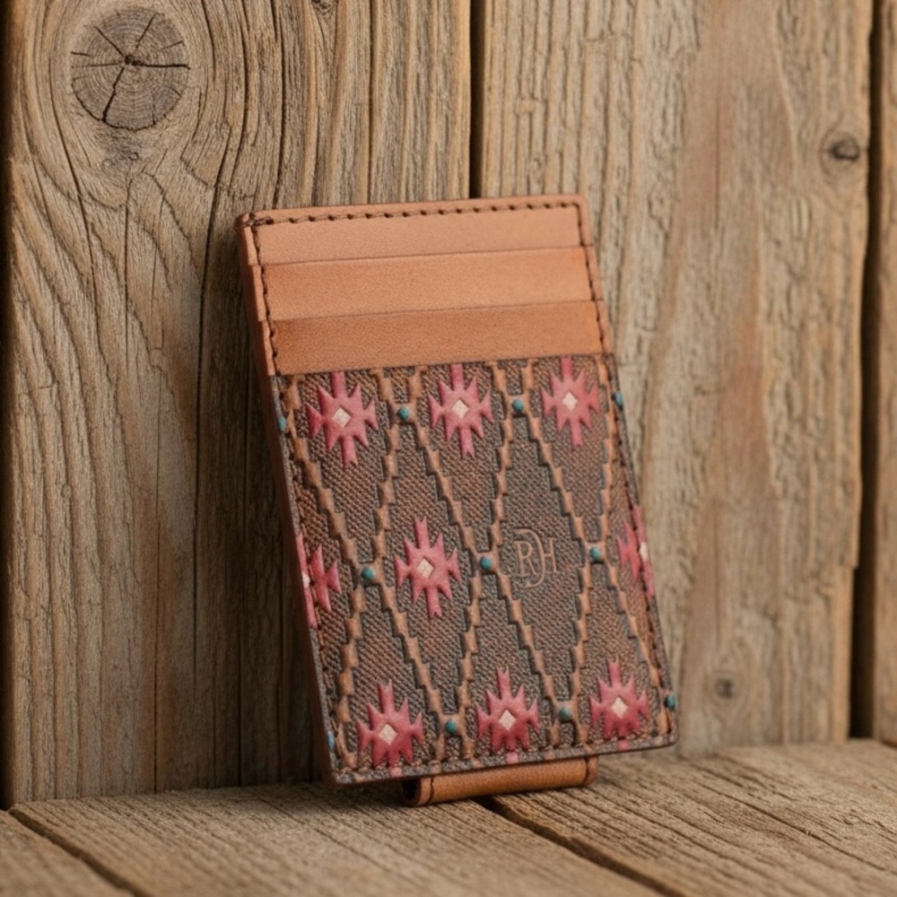 Red Dirt Hat Company Southwestern Card Case with Magnetic Money Clip NWT